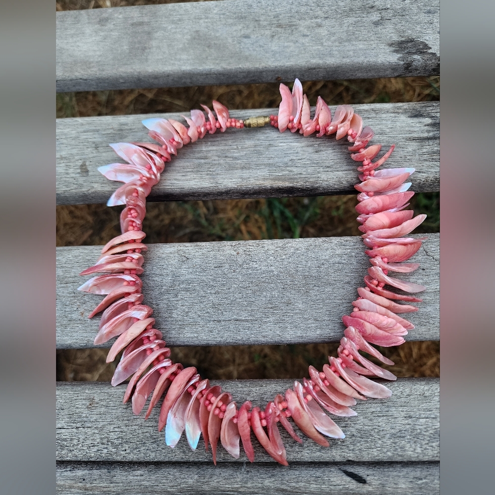 Vintage Pink Shell Necklace